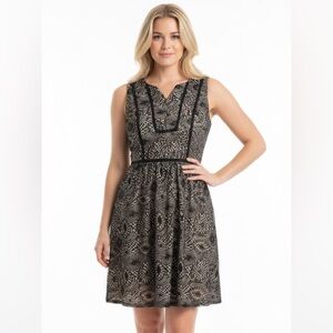 Black and Cream Esley dress with delicate overlay